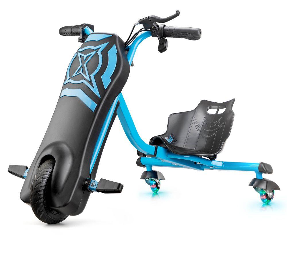 Xootz Cyclone Kids' Electric Drift Trike - Black & Blue, Black,Blue