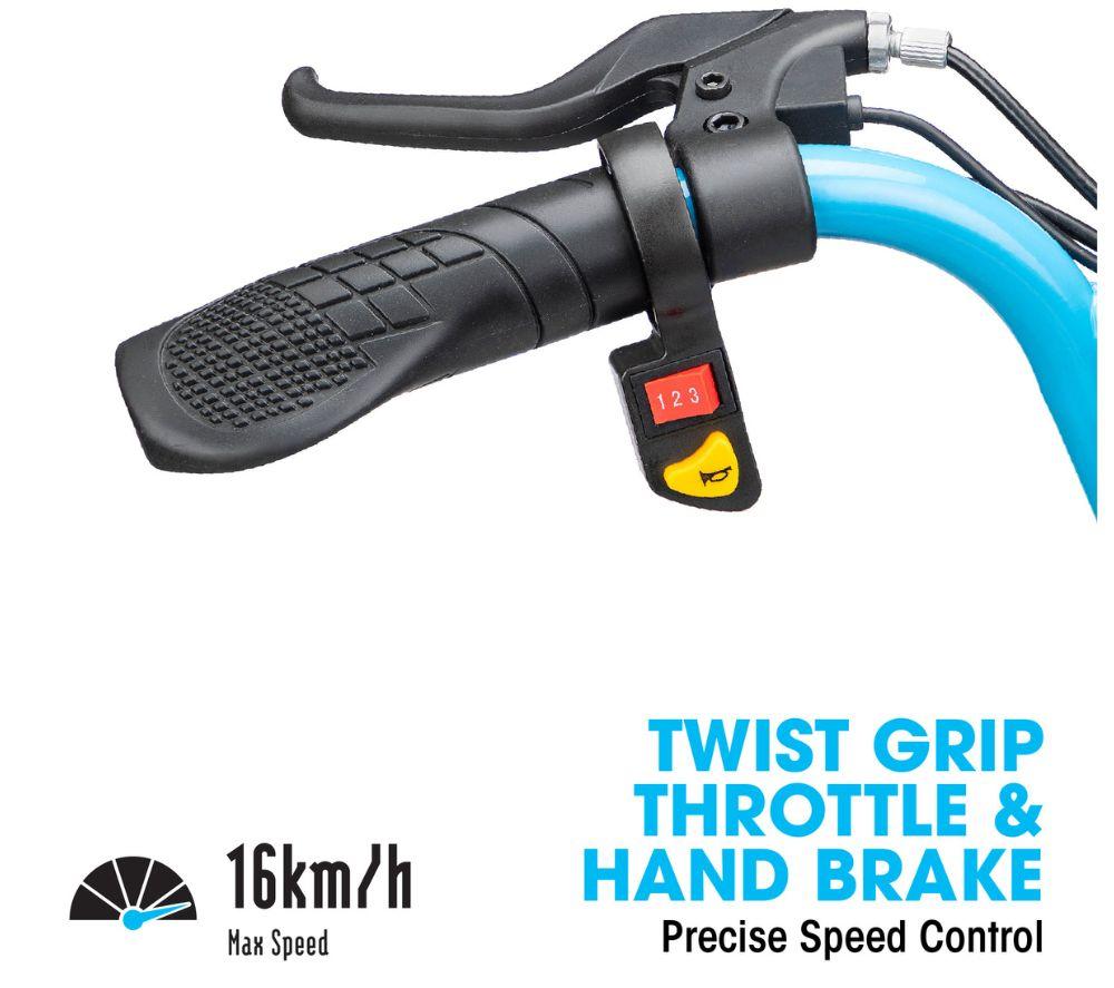 XOOTZ Cyclone Kids' Electric Drift Trike - Black & Blue image number 5 of 8