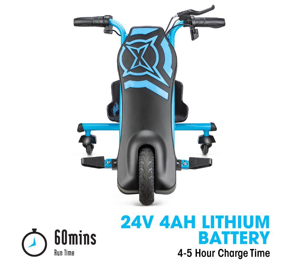 XOOTZ Cyclone Kids' Electric Drift Trike - Black & Blue image number 6 of 8