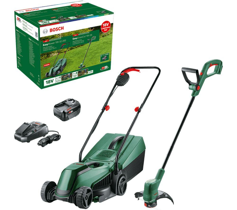BOSCH Easy Mower 18V-32-200 Cordless Rotary Lawn Mower & EasyGrassCut 18V-26 Cordless Grass Trimmer with 1 Battery image number 7 of 8