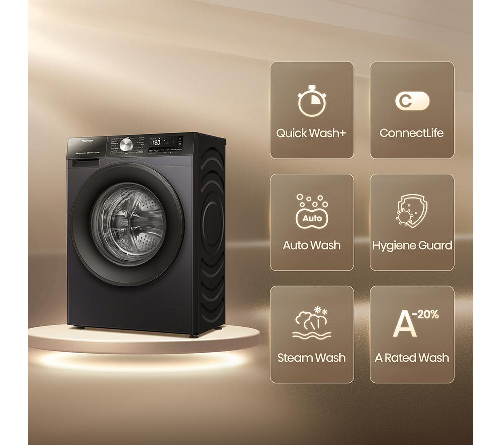 HISENSE 3S Series WD3S1043BB3 WiFi-enabled 10 kg Washer Dryer - Black image number 2 of 15