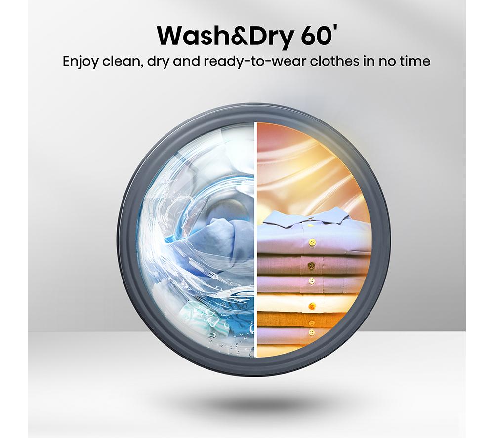 HISENSE 3S Series WD3S1043BB3 WiFi-enabled 10 kg Washer Dryer - Black image number 5 of 15