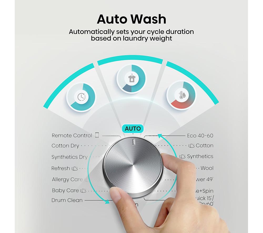 HISENSE 3S Series WD3S9043BB3 WiFi-enabled 9 kg Washer Dryer - Black image number 7 of 14