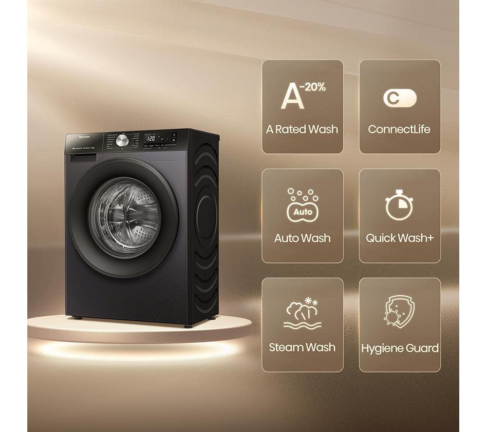 HISENSE 3S Series WF3S1043BB3 WiFi-enabled 10 kg 1400 Spin Washing Machine - Black image number 2 of 14