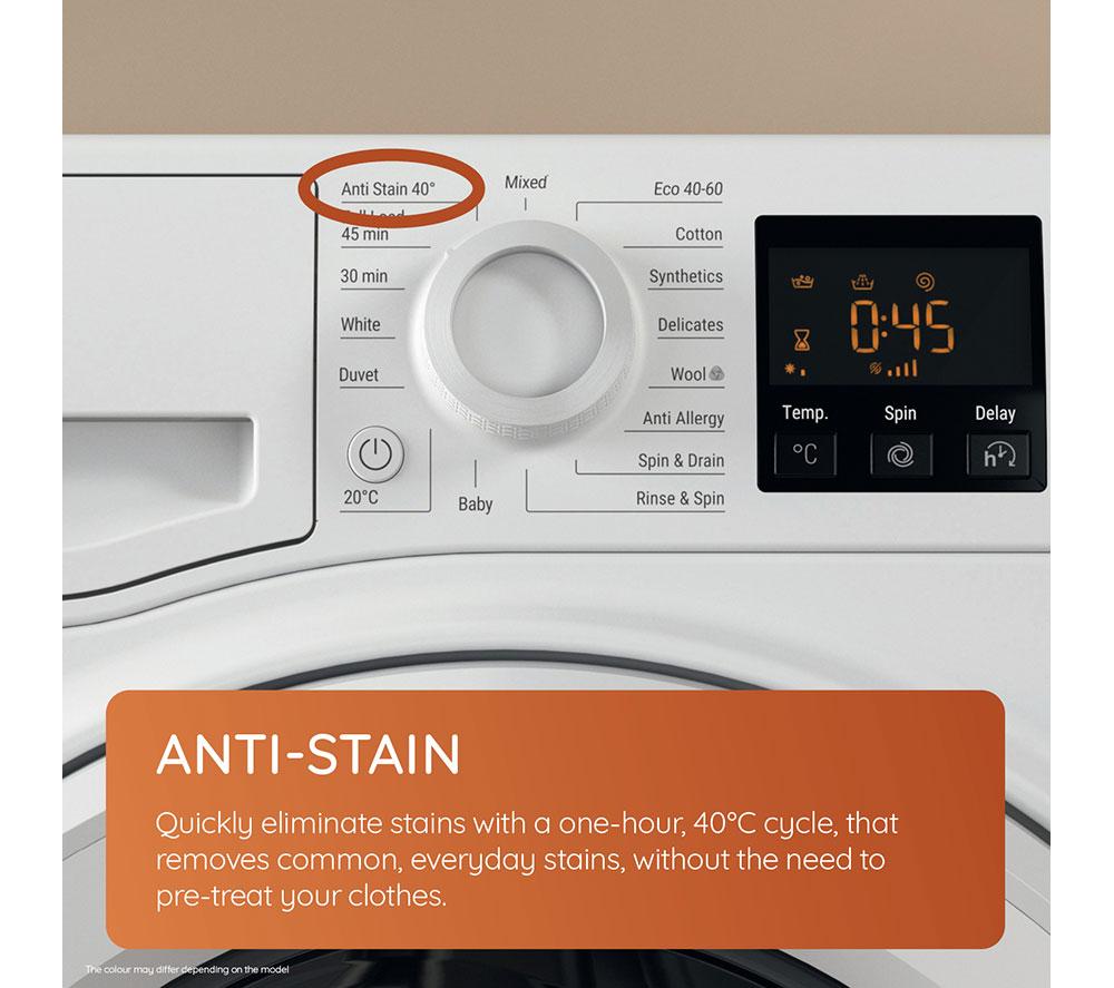 HOTPOINT Anti-Stain NSWM 1046 GG UK 10 kg 1400 Spin Washing Machine - Graphite image number 2 of 11