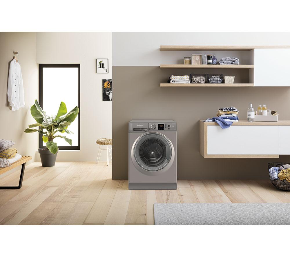 HOTPOINT Anti-Stain NSWM 1046 GG UK 10 kg 1400 Spin Washing Machine - Graphite image number 10 of 11