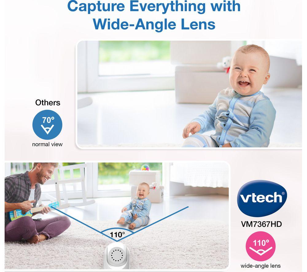 VTECH VM7367HD 7" LCD Screen Video Baby Monitor - White image number 8 of 11
