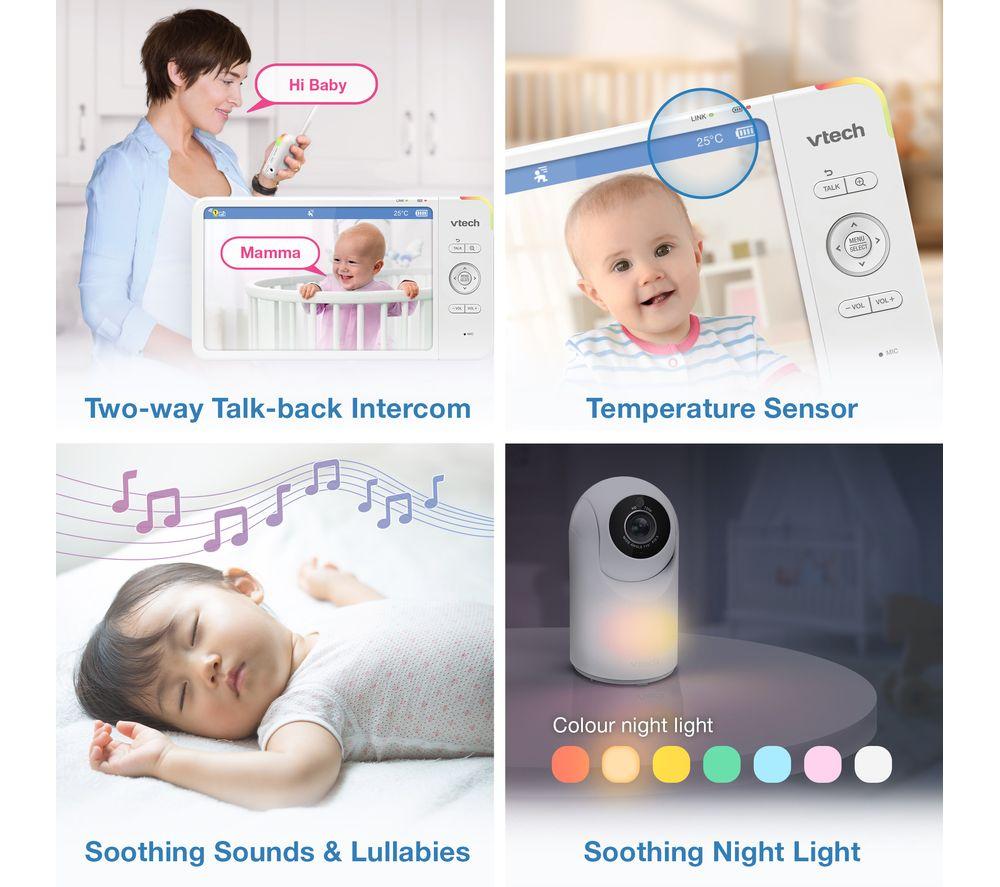 VTECH VM7367HD 7" LCD Screen Video Baby Monitor - White image number 10 of 11