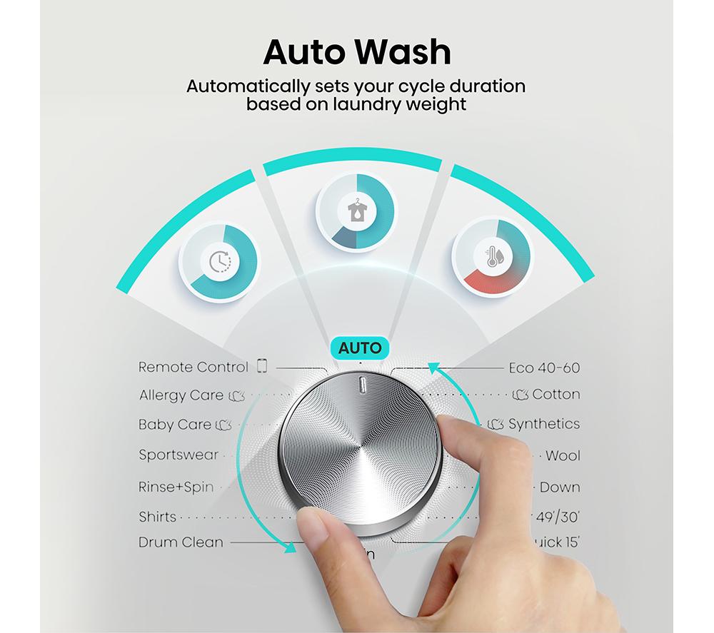 HISENSE 3S Series WF3S8043BB3 WiFi-enabled 8 kg 1400 Spin Washing Machine - Black image number 7 of 14