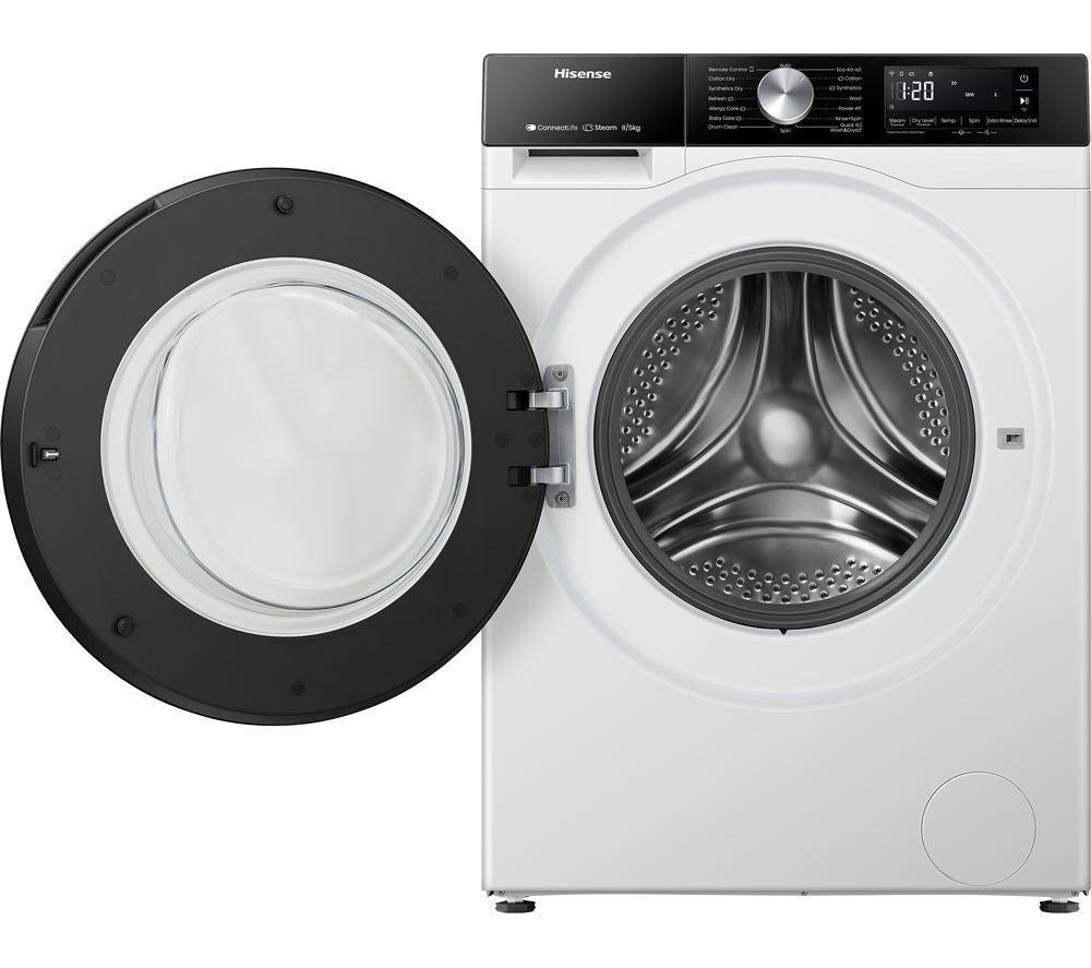HISENSE 3S Series WD3S8043BW3 WiFi-enabled 8 kg Washer Dryer - White image number 5 of 14