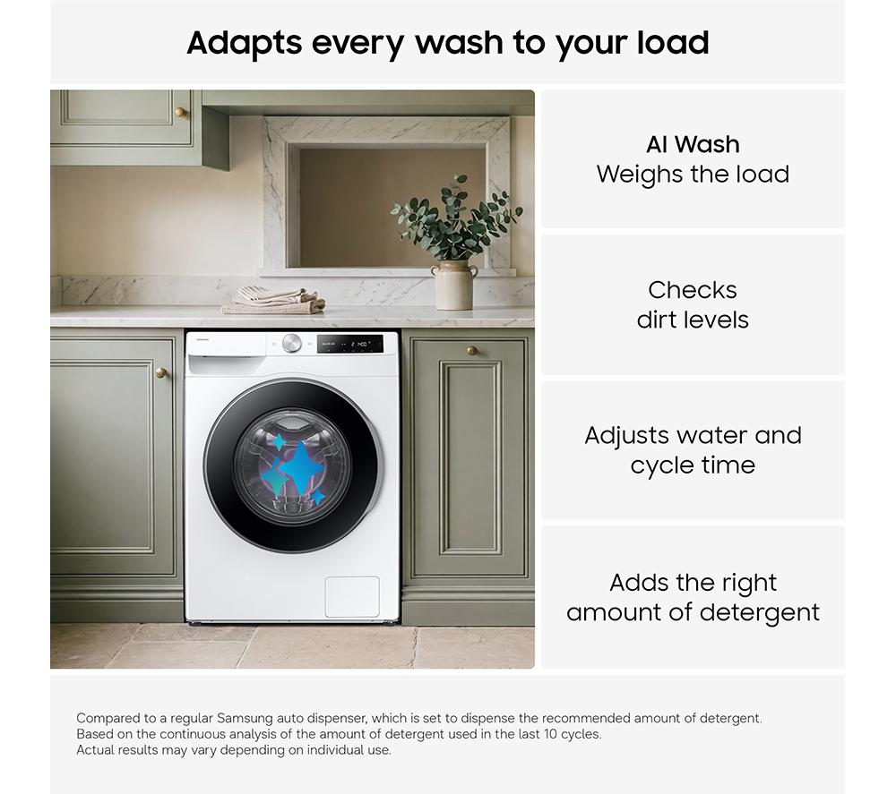 SAMSUNG Series 6 AI Energy WW90DG6U25LBU1 WiFi-enabled 9 kg 1400 Spin Washing Machine - Black image number 4 of 13