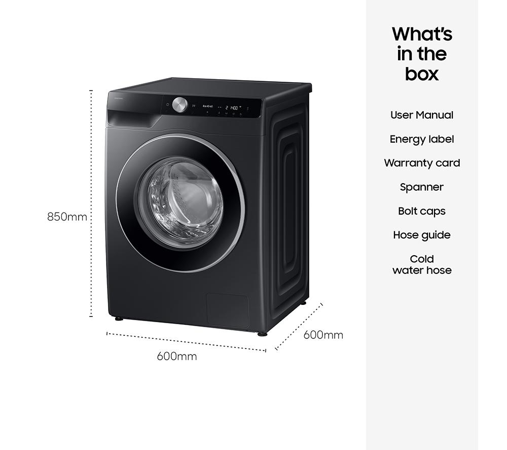 SAMSUNG Series 6 AI Energy WW90DG6U25LBU1 WiFi-enabled 9 kg 1400 Spin Washing Machine - Black image number 11 of 13