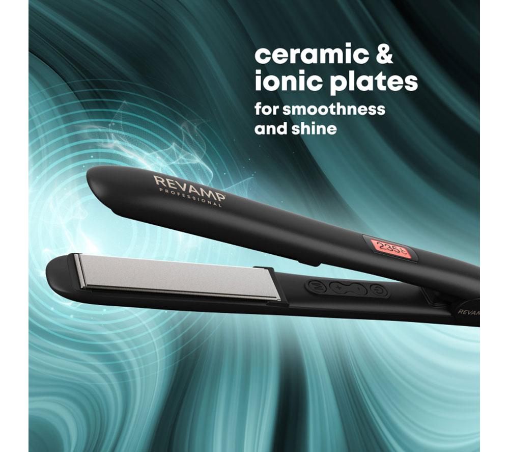 REVAMP Progloss Digital Ceramic Hair Straightener - Black image number 3 of 8