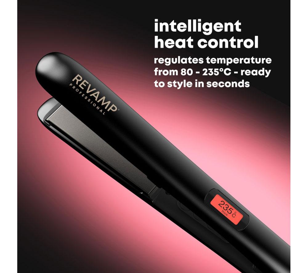 REVAMP Progloss Digital Ceramic Hair Straightener - Black image number 5 of 8