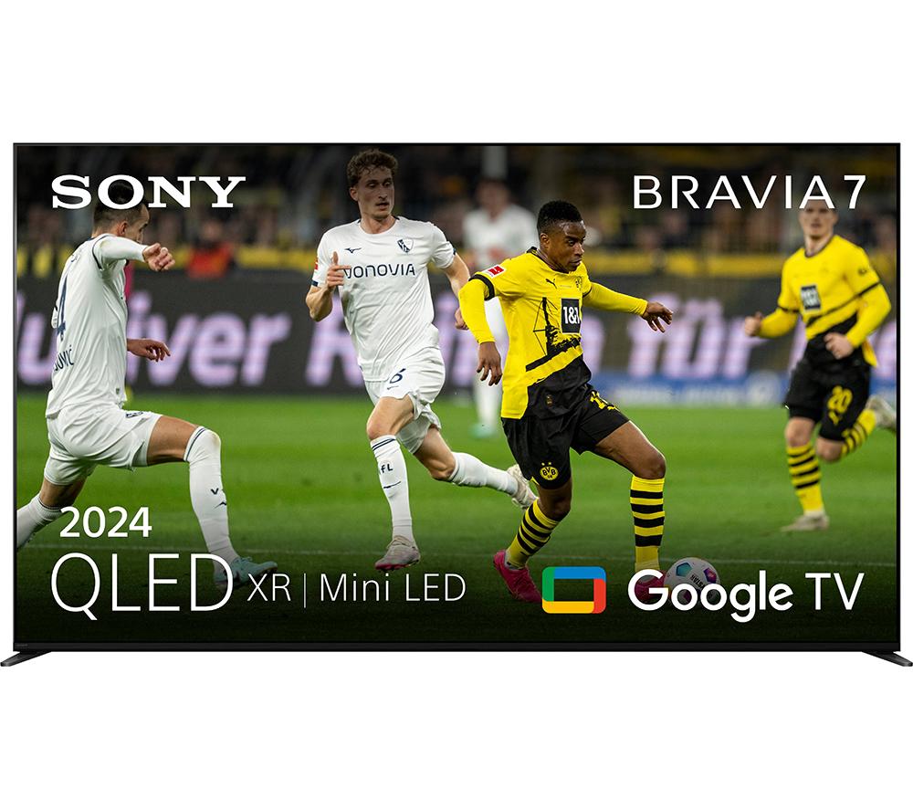 75" SONY BRAVIA 7  Smart 4K Ultra HD HDR QLED Mini LED TV with Google TV & Assistant, Silver/Grey