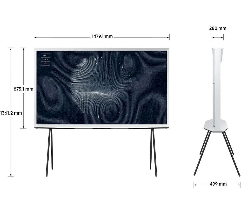 SAMSUNG The Serif QE65LS01DAUXXU 65" Smart 4K Ultra HD HDR QLED TV with Bixby & Amazon Alexa - Cloud White image number 11 of 13