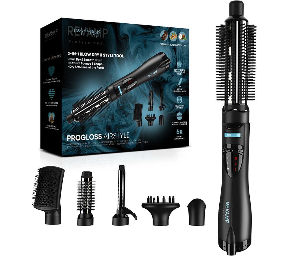 REVAMP 6-in-1 Ionic Airstyle DR-1250A-GB Hot Air Styler - Black