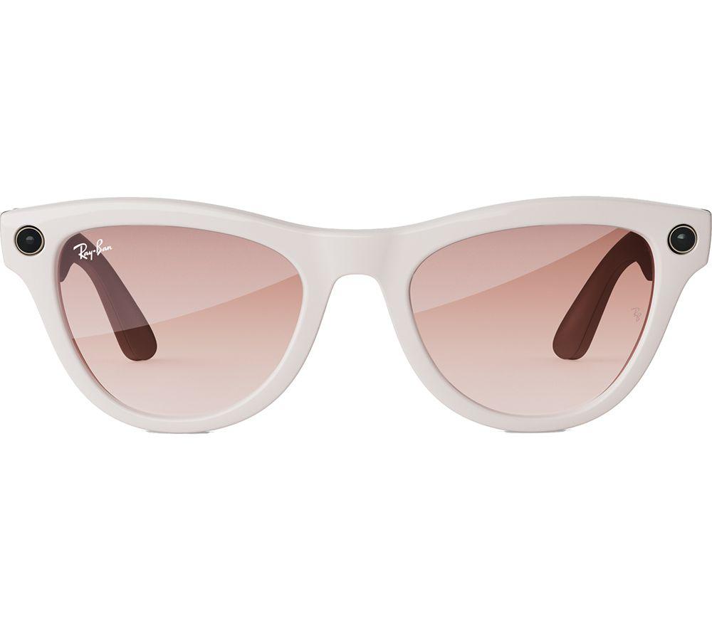 RAY-BAN Meta Skyler (Standard) Smart Glasses - Shiny Grey, Cinnamon Pink