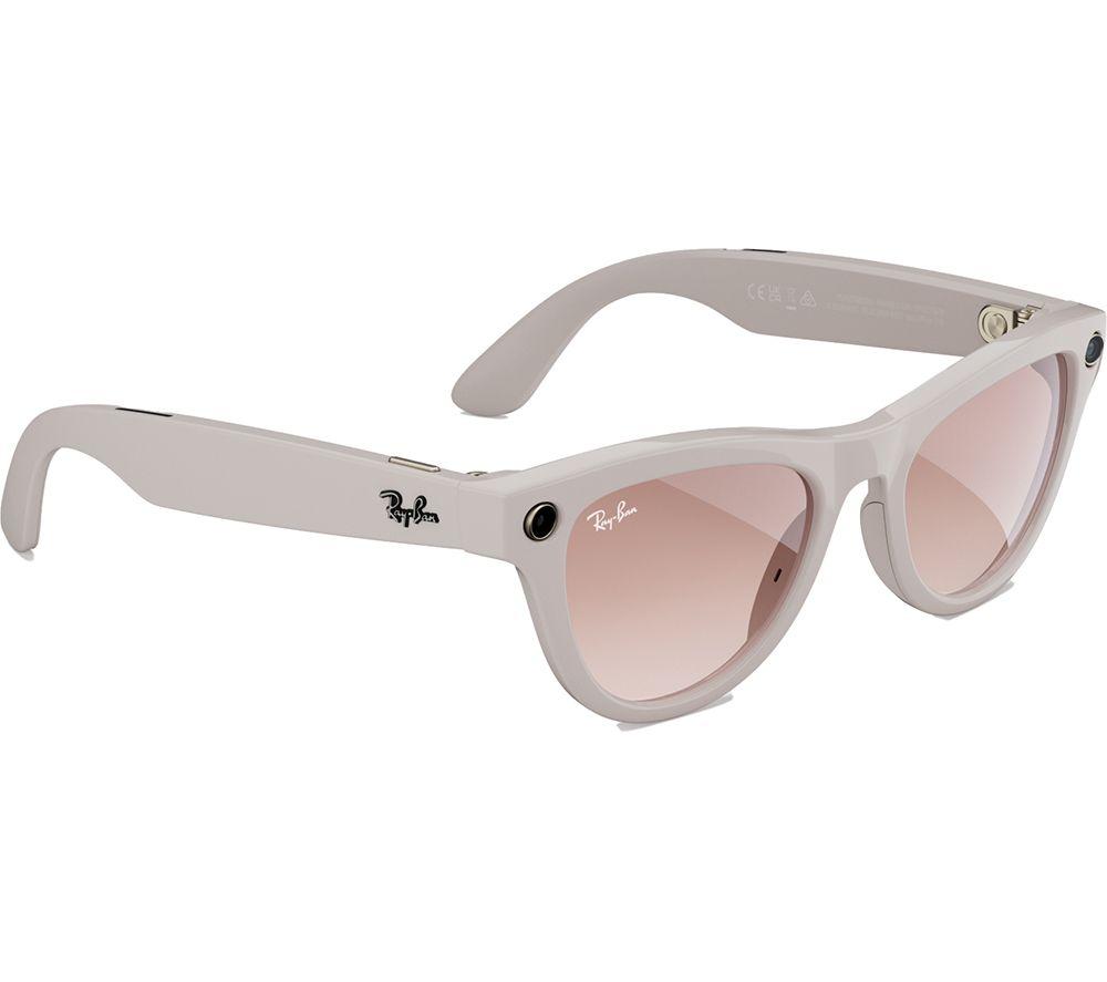 RAY-BAN Meta Skyler Glasses - Shiny Chalk Gray, Gradient Cinnamon Pink image number 2 of 7