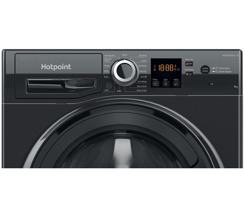 HOTPOINT Anti-Stain NSWR 946 BS UK 9 kg 1400 Spin Washing Machine - Black image number 2 of 10