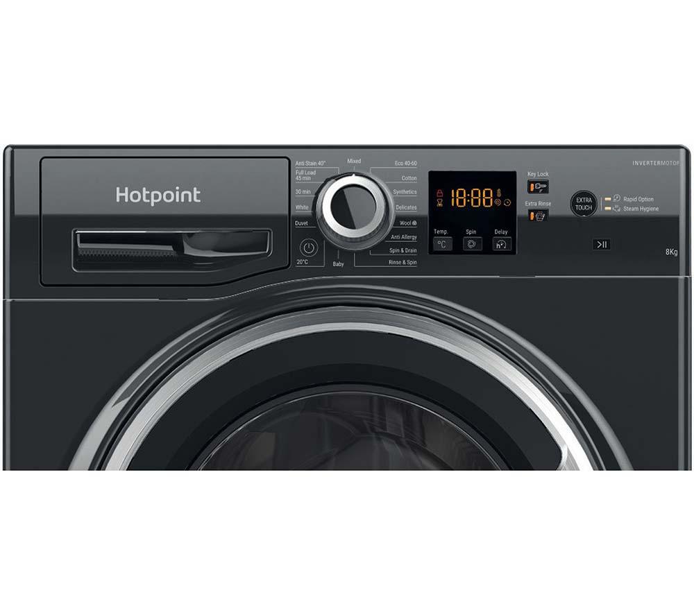 HOTPOINT Anti-Stain NSWR 846 BS UK 8 kg 1400 Spin Washing Machine - Black image number 2 of 11