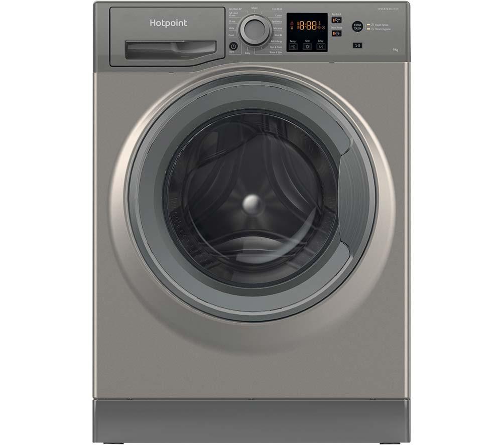 HOTPOINT Anti-stain NSWR 946 GK UK 9 kg 1400 Spin Washing Machine - Graphite, Silver/Grey