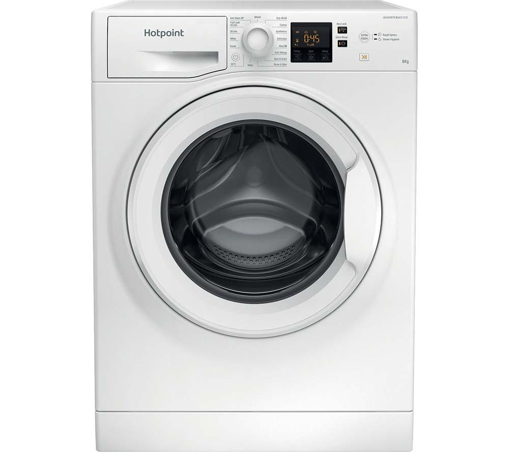 HOTPOINT Anti-Stain NSWR 846 WK UK 8 kg 1400 Spin Washing Machine – White, White