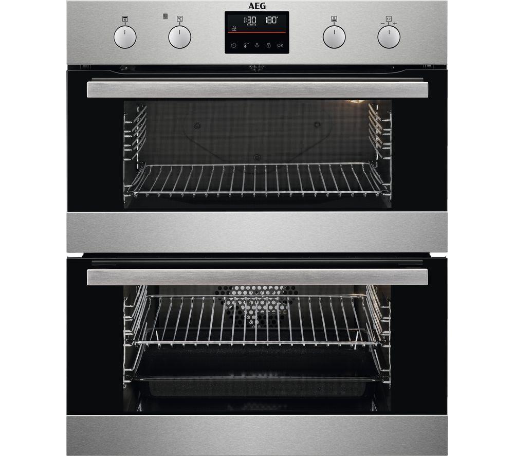 AEG SurroundCook DUB535060M Electric Built-under Double Oven - Stainless Steel, Stainless Steel