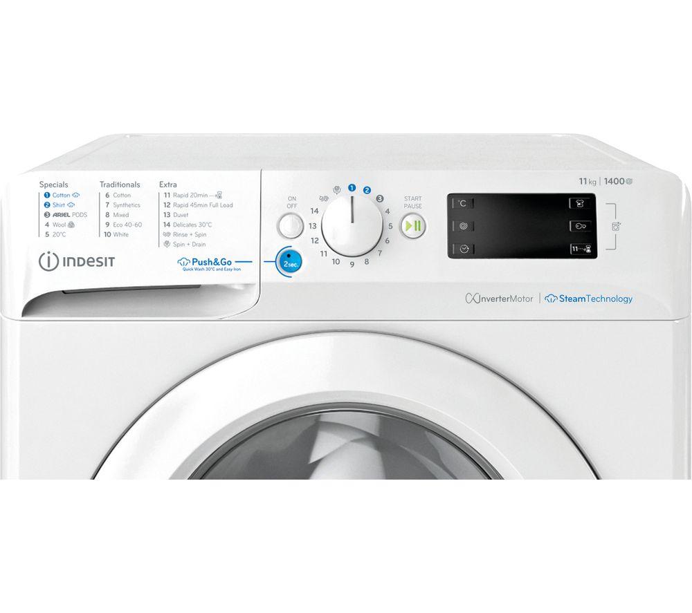 INDESIT Innex Steam Push&Go BWE 111496X WV UK 11 kg 1400 Spin Washing Machine - White image number 5 of 13