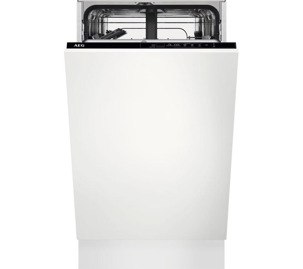 AEG 5000 Airdry FSX51407Z Slimline Fully Integrated Dishwasher, White