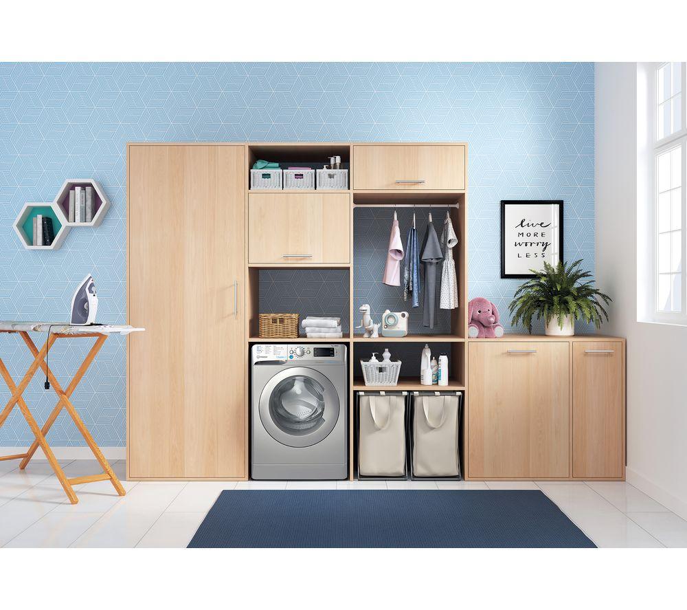 INDESIT Innex Steam Push&Go BWE 81496X SV UK 8 kg 1400 Spin Washing Machine - Silver image number 10 of 11