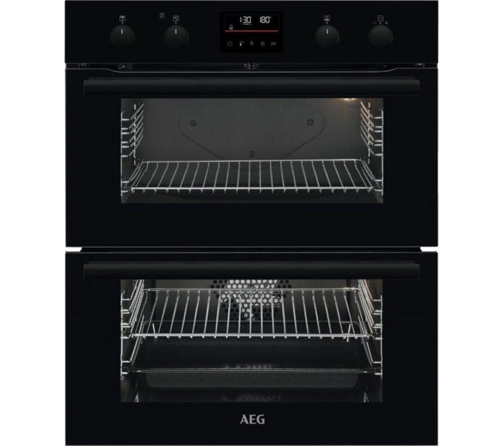 AEG SurroundCook DUB535060B Electric Built-under Double Oven – Black, Black