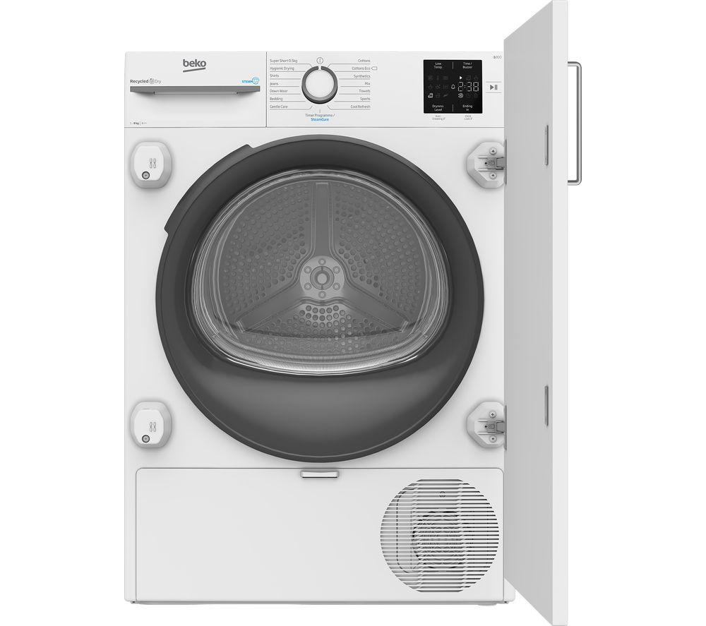 BEKO Pro NTIKP81131W Integrated 8 kg Heat Pump Tumble Dryer - White image number 2 of 4