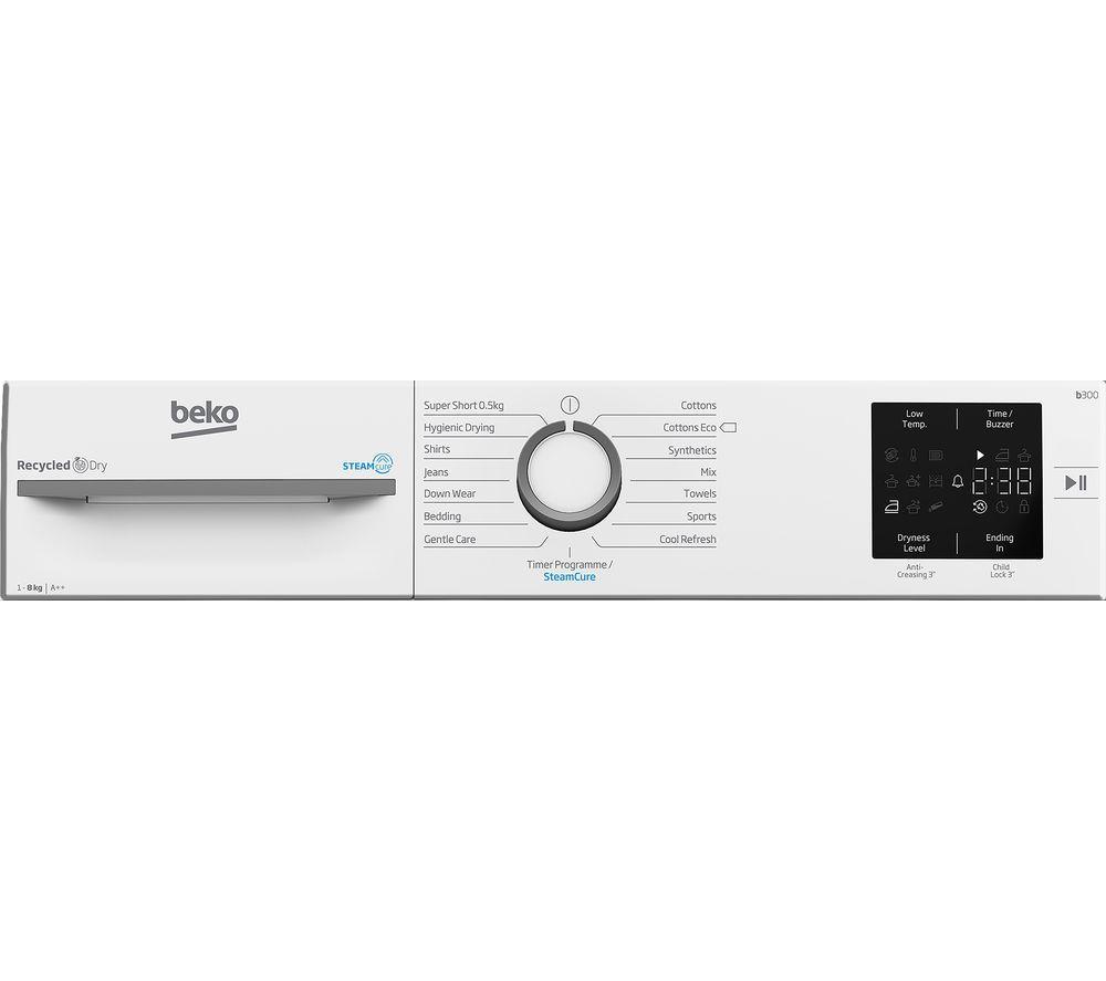 BEKO Pro NTIKP81131W Integrated 8 kg Heat Pump Tumble Dryer - White image number 3 of 4