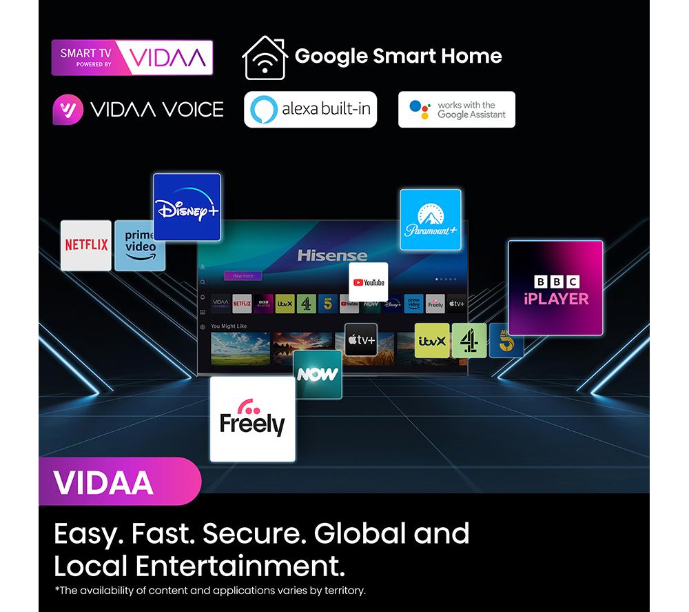 HISENSE 65E7NQTUK PRO 65" Smart 4K Ultra HD HDR QLED TV with Amazon Alexa