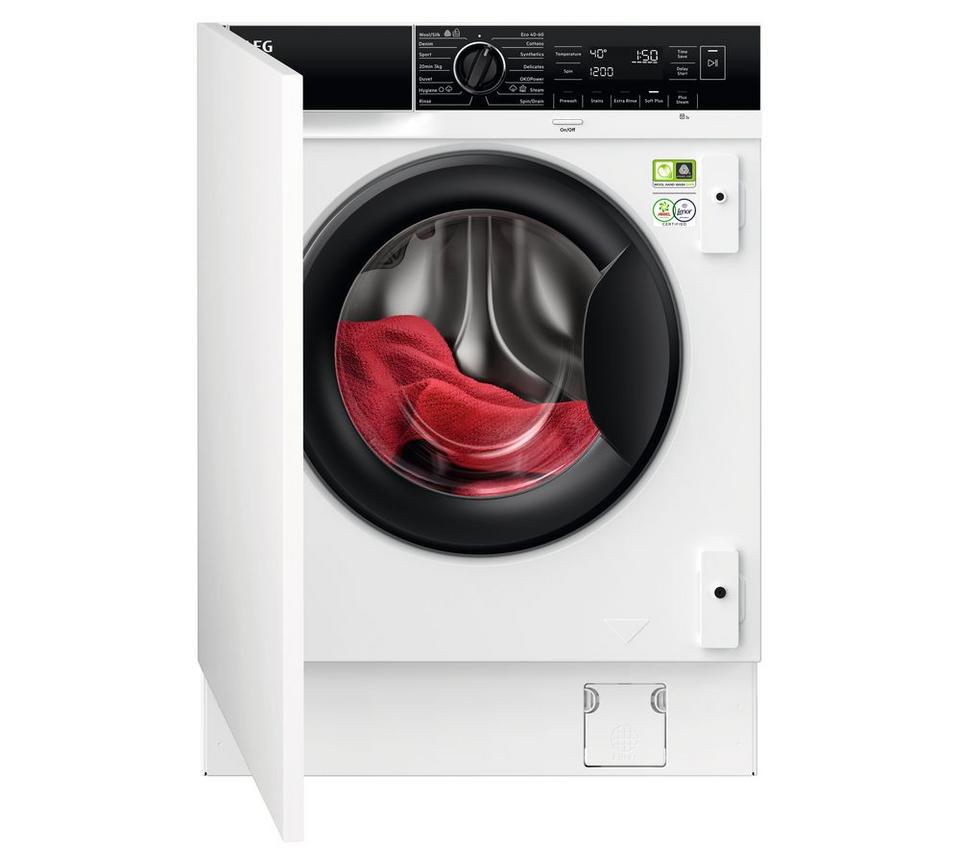 AEG 8000 Series PowerCare LF8E8436BI Integrated 8 kg 1400 Spin Washing Machine