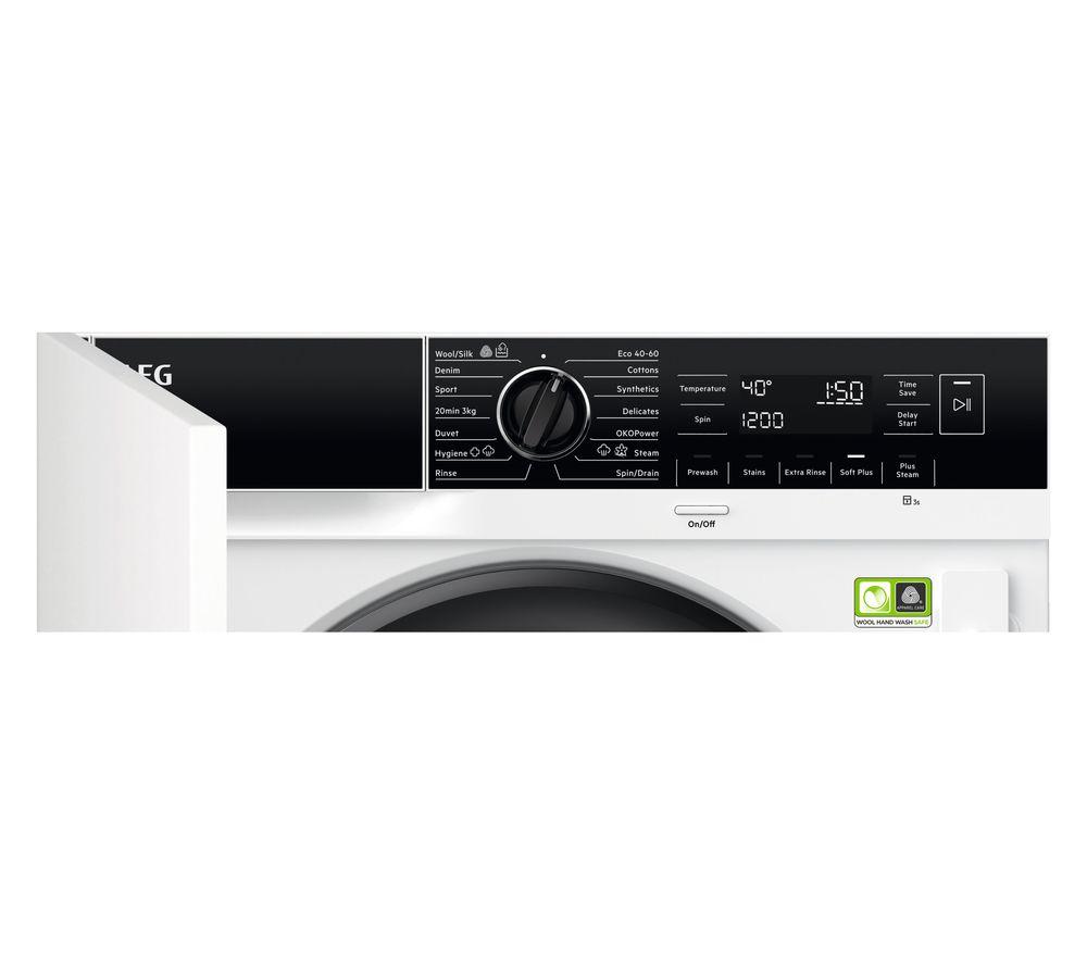 AEG 8000 Series PowerCare LF8E8436BI Integrated 8 kg 1400 Spin Washing Machine image number 3 of 6