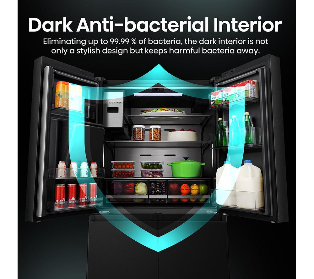 HISENSE PureFlat RQ760N4IFE Smart Fridge Freezer - Black Stainless Steel image number 5 of 15