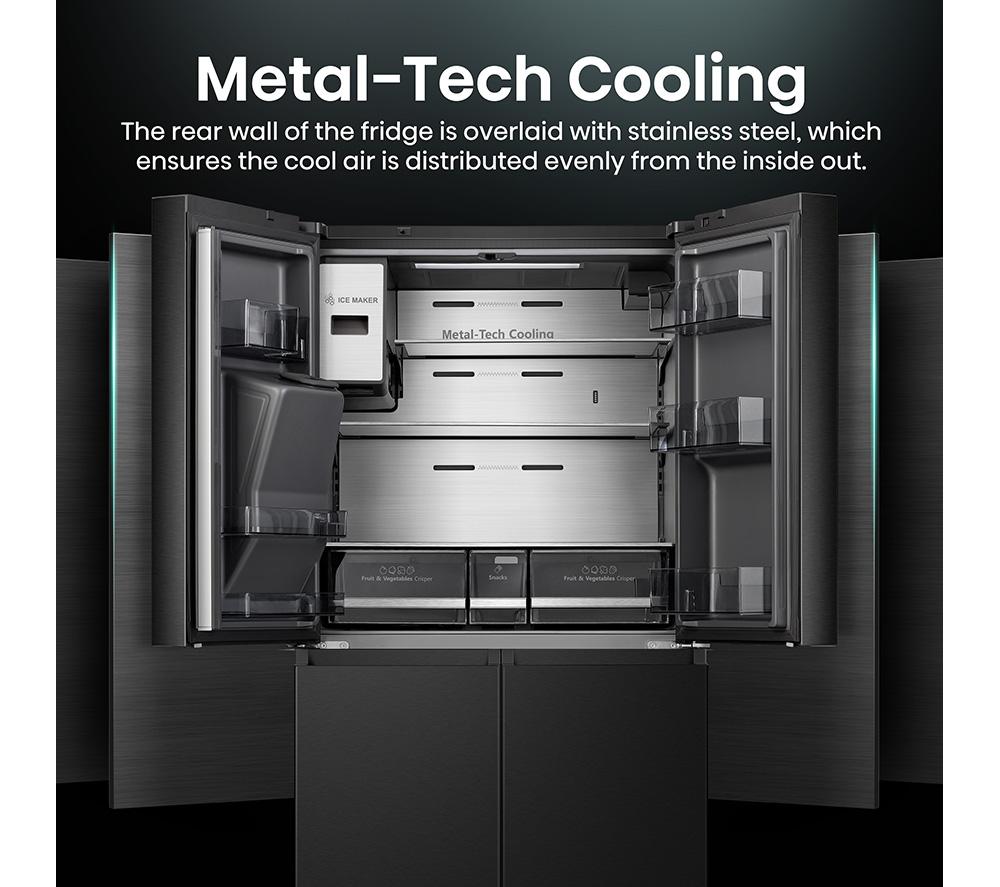 HISENSE PureFlat RQ760N4IFE Smart Fridge Freezer - Black Stainless Steel image number 8 of 15