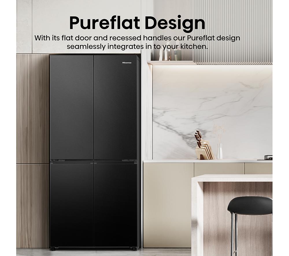 HISENSE PureFlat RQ5P470SAFD Fridge Freezer - Black Stainless Steel image number 3 of 17