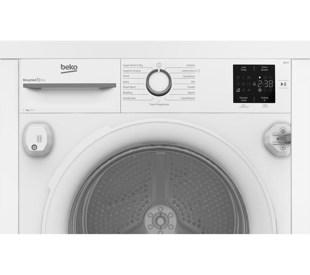 BEKO Pro NTIKP71131 Integrated 7 kg Heat Pump Tumble Dryer - White image number 3 of 3