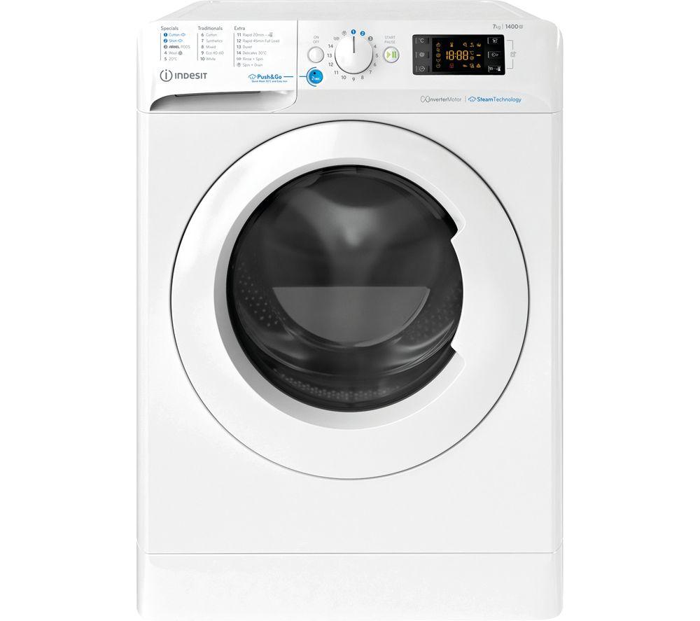 INDESIT Innex Steam Push&Go BWE 71496X WV UK 7 kg 1400 Spin Washing Machine - White, White