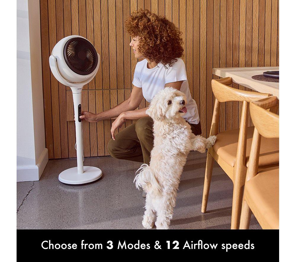 AIRCRAFT HOME LUME Quiet Air Circulator 8" Pedestal Fan - Stone White image number 4 of 11
