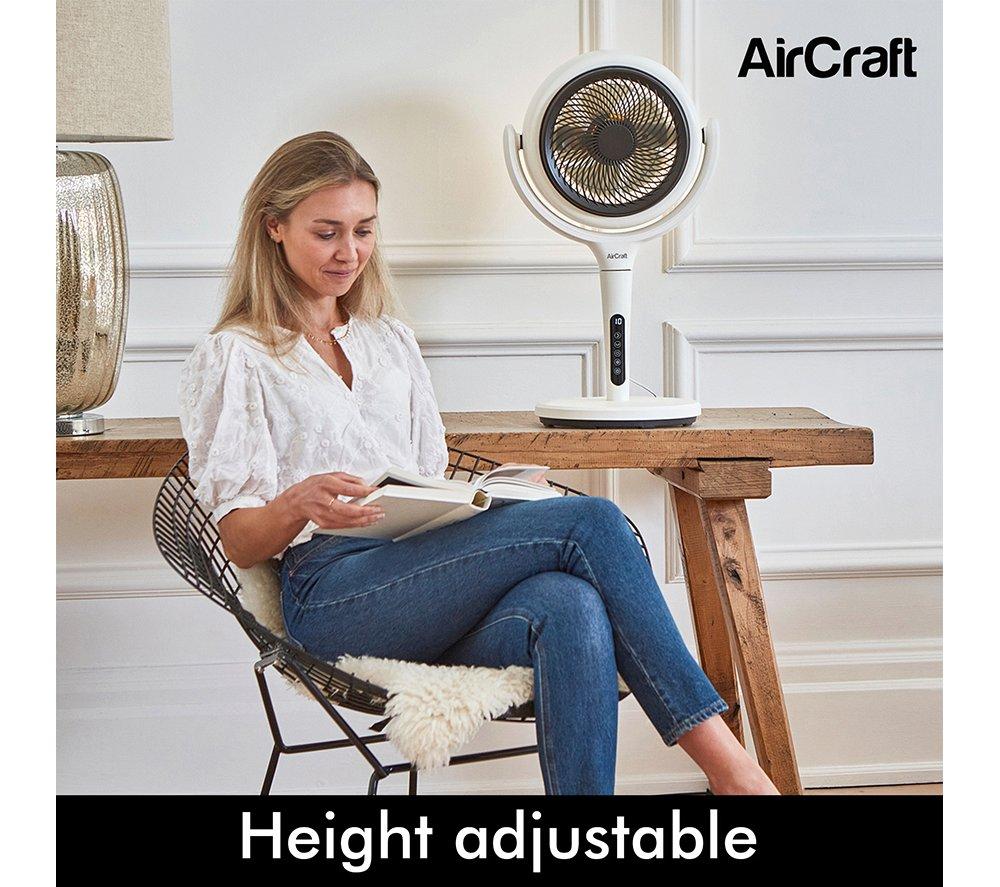 AIRCRAFT HOME LUME Quiet Air Circulator 8" Pedestal Fan - Stone White image number 7 of 11