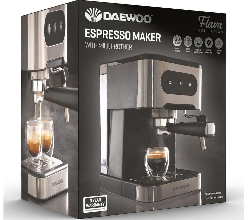 DAEWOO Flava Collection SDA2698GE Coffee Machine - Black & Silver image number 9 of 9