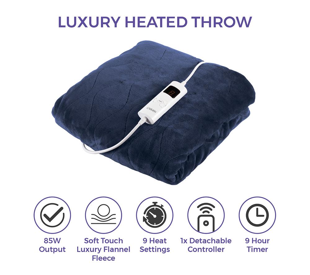 CARMEN C81148BLU Heating Blanket - Blue, 160 x 130 cm image number 2 of 8