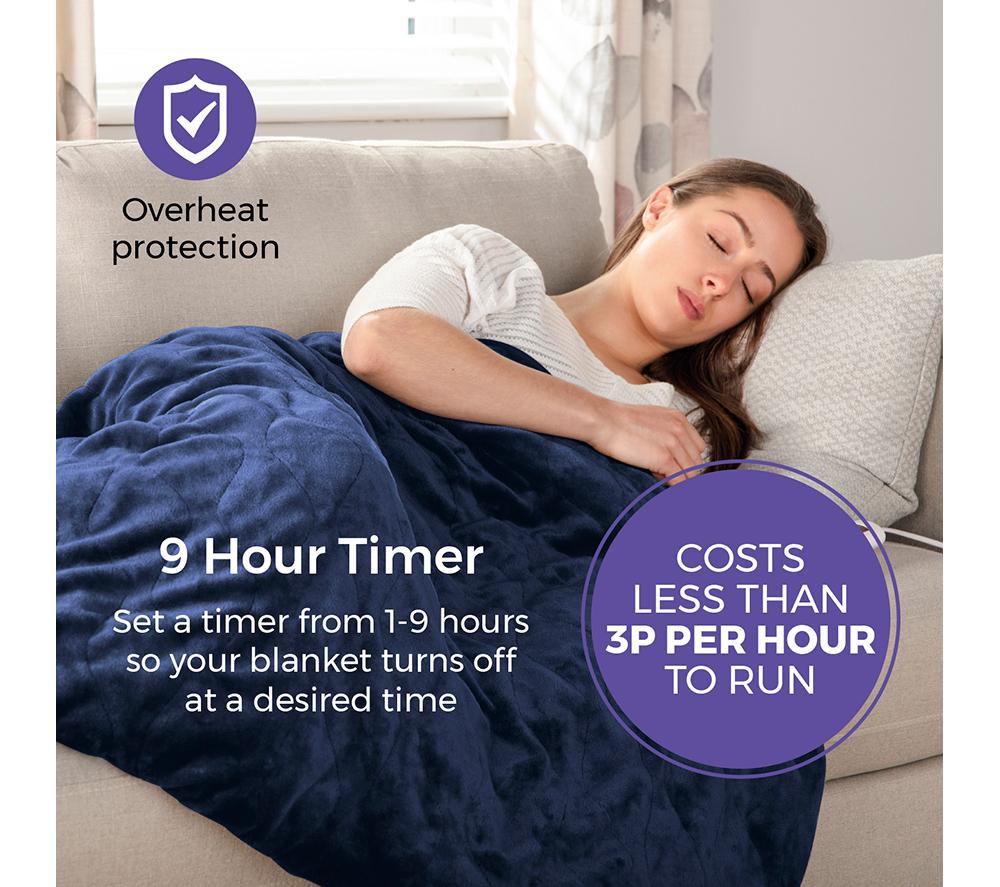 CARMEN C81148BLU Heating Blanket - Blue, 160 x 130 cm image number 5 of 8