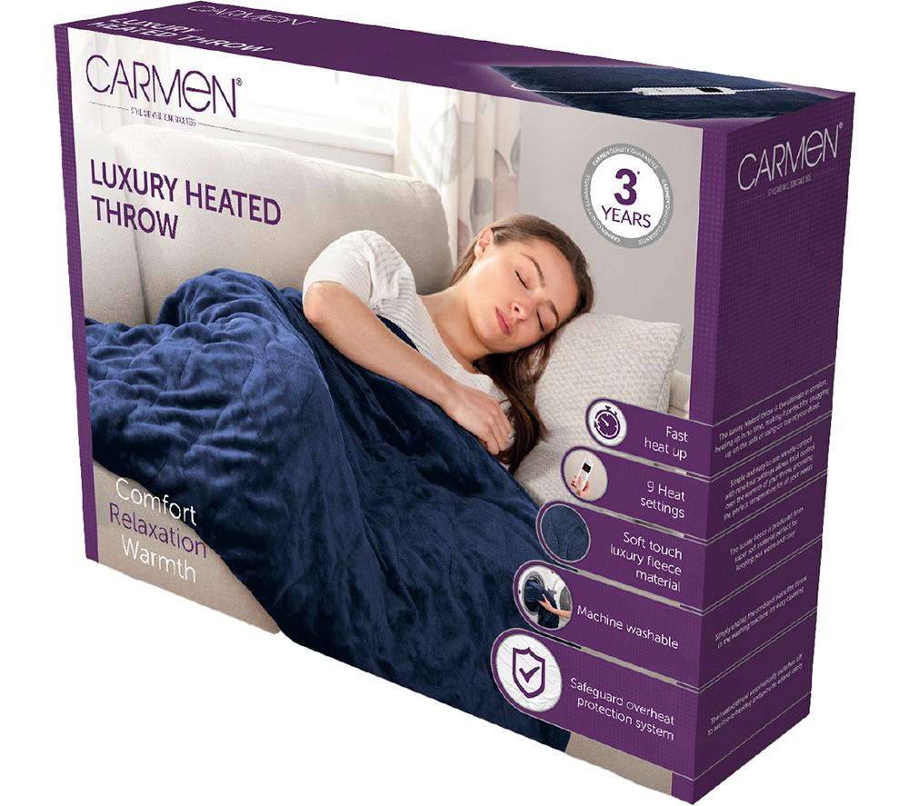 CARMEN C81148BLU Heating Blanket - Blue, 160 x 130 cm image number 8 of 8