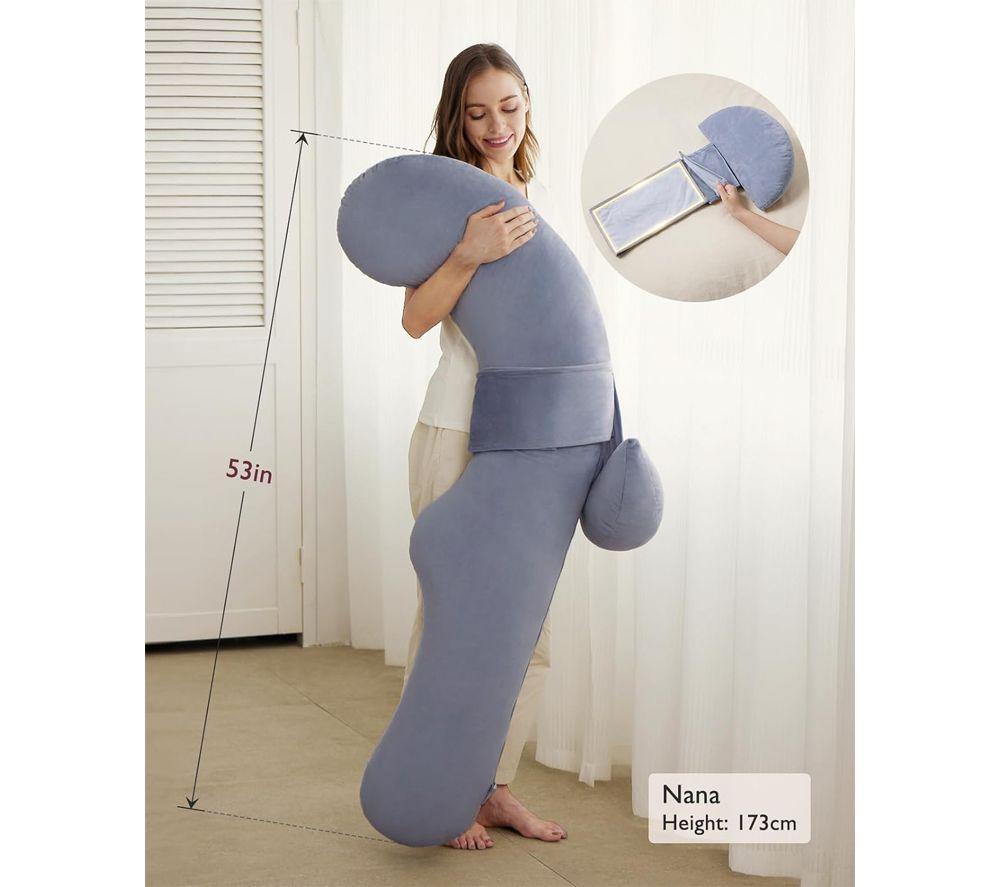 MOMCOZY PP006-GR00NB-C F Shaped Pregnancy Pillow - Purple image number 5 of 9