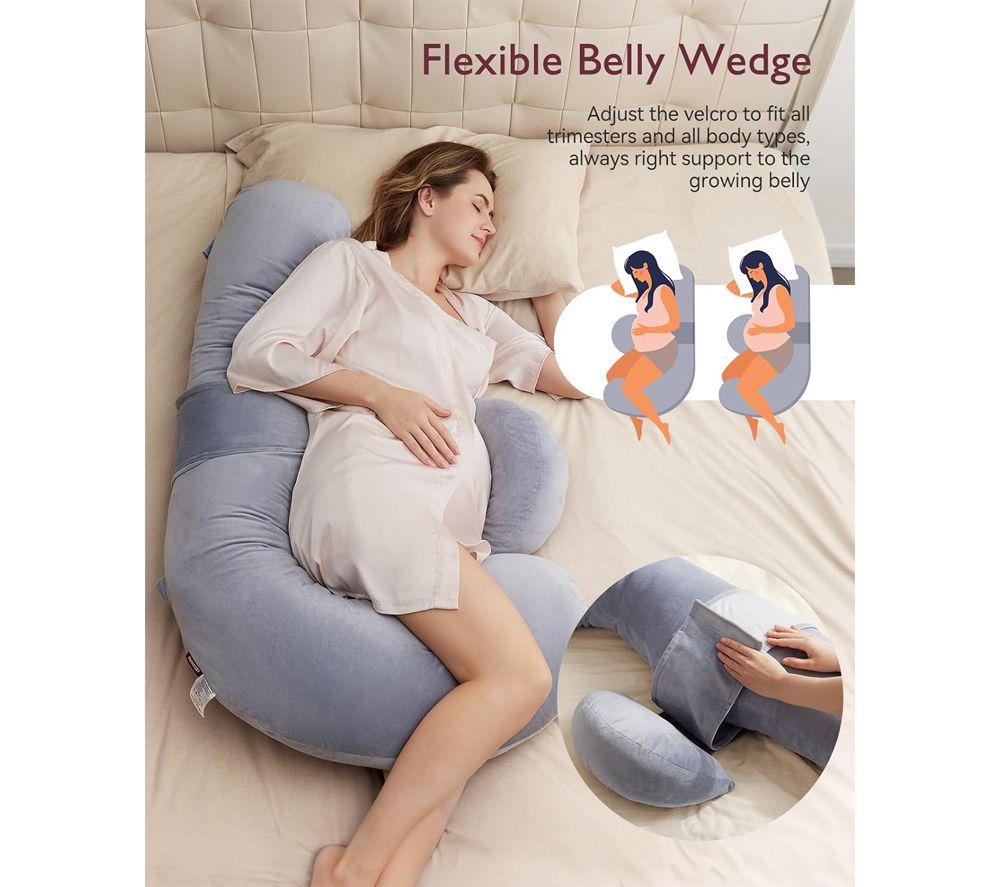 MOMCOZY PP006-GR00NB-C F Shaped Pregnancy Pillow - Purple image number 6 of 9